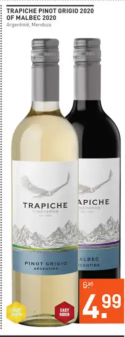 Gall & Gall Trapiche pinot grigio 2020 of malbec 2020 aanbieding