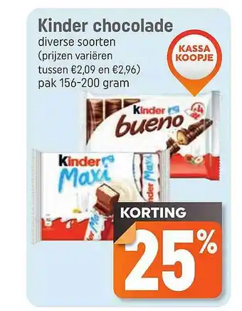 Lekker Makkelijk Kinder chocolade aanbieding