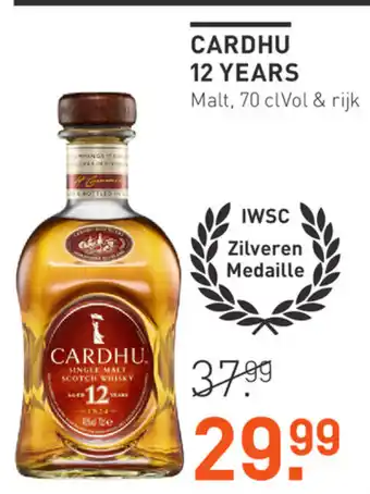 Gall & Gall Cardhu 12 years aanbieding