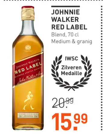 Gall & Gall Johnnie walker red label 70 cl aanbieding