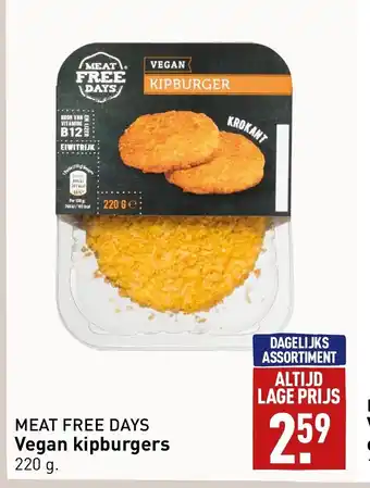 ALDI Meat free days Vegan kipburgers 220 gram aanbieding