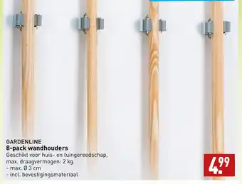 ALDI Gardenline 8-pack wandhouders aanbieding