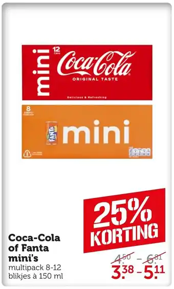 Coop Coca-Cola of Fanta mini's 150 ml aanbieding