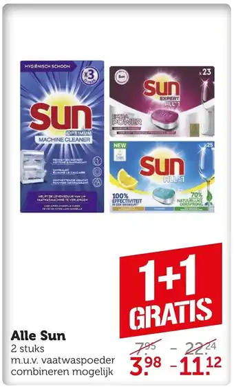 Coop Alle Sun 1+1 gratis aanbieding