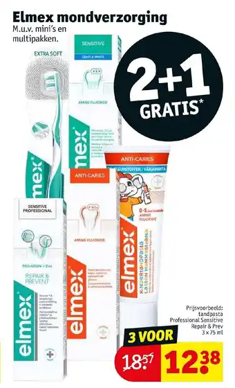 Kruidvat Elmex mondverzorging 2+1 gratis aanbieding