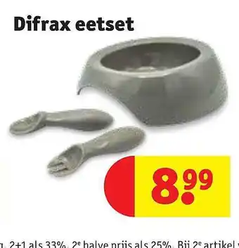 Kruidvat Difrax eetset aanbieding