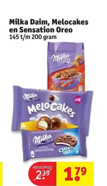 Kruidvat Milka daim, melocakes en sensation oreo aanbieding