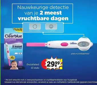 Kruidvat Clearblue ovulatietest 10 stuks aanbieding