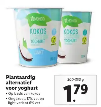 Lidl Vemondo plantaardig alternatief voor yoghurt 300G aanbieding