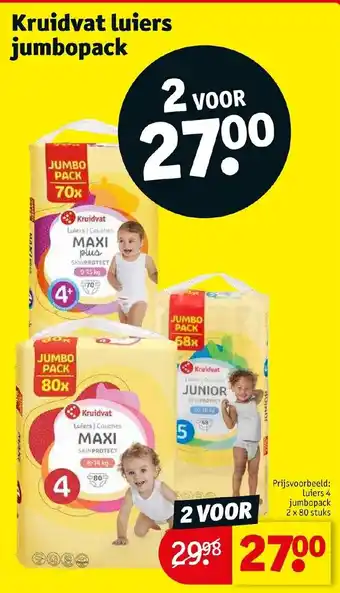 Kruidvat Kruidvat luiers jumbopack 2 voor aanbieding