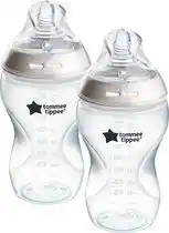 Bol.com Tommee tippee closer to nature - baby zuigflessen - doorzichtig - 340ml - pak van 2 aanbieding