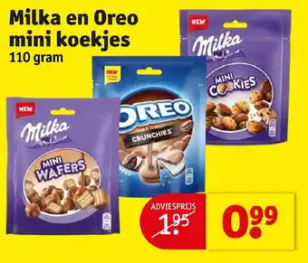 Kruidvat Milka en oreo mini koekjes 110g aanbieding