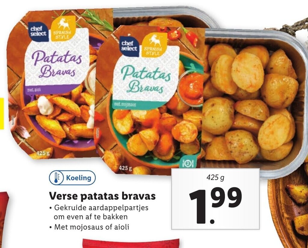 Verse patatas bravas 425g aanbieding bij Lidl
