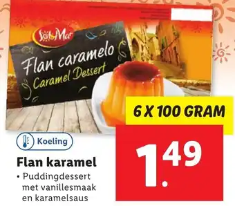 Lidl Flan karamel 6 x 100g aanbieding