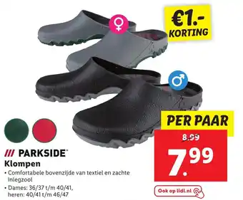 Lidl Parkside klompen aanbieding