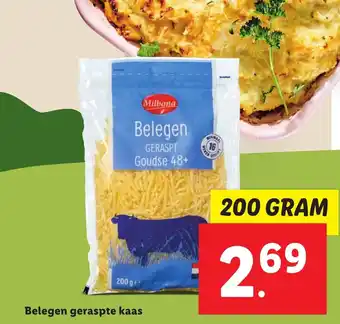 Lidl Belegen geraspte kaas 200g aanbieding