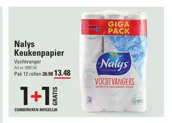 Sligro Nalys Keukenpapier pak 12 rollen aanbieding