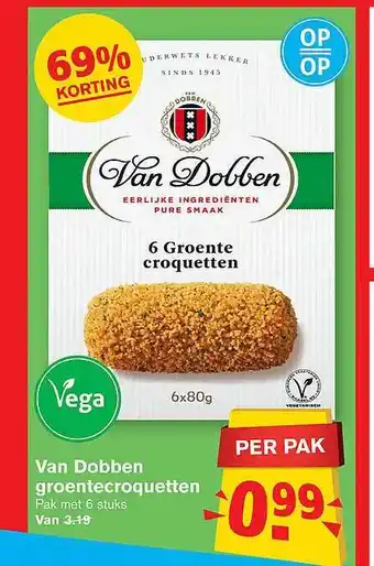 Hoogvliet Van Dobben Groentecroquetten 69% Korting aanbieding