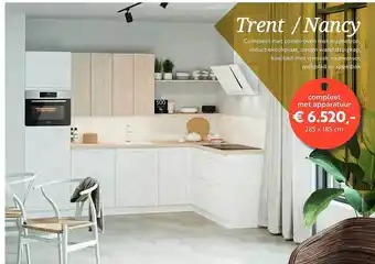 Superkeukens Trent - nancy compleet met combi-oven met magnetron, inductiekookplaat, design wandafzuigerkap, koelkast met vriesvak, vaatwa aanbieding