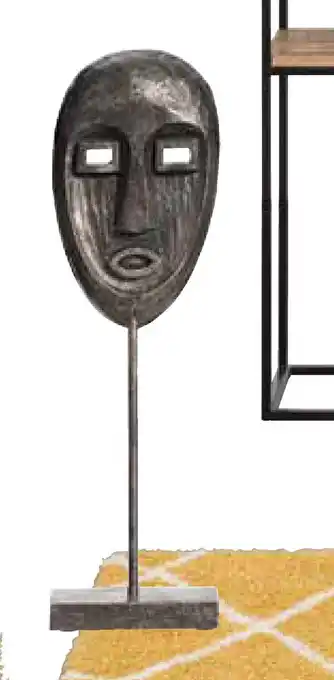 Leen Bakker Beeld Face - zwart - 31,5x9,5x6 cm aanbieding