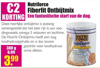 Gezond & Wel Fiberfit Ontbijtmix 380g aanbieding