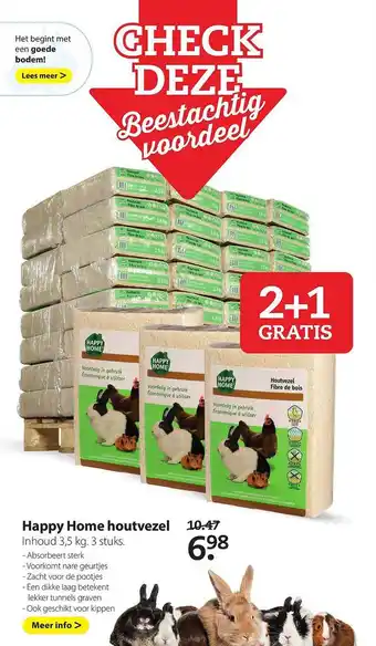 Boerenbond Happy Home Houtvezel 2+1 Gratis aanbieding