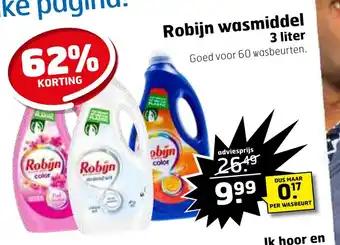 Trekpleister Robijn wasmiddel 3 liter aanbieding