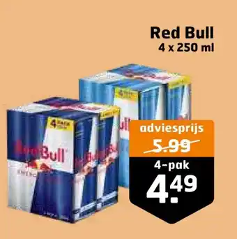 Trekpleister Red Bull 4 x 250 ml aanbieding