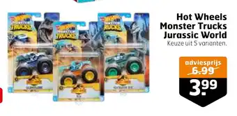 Trekpleister Hot Wheels Monster Trucks Jurassic World aanbieding