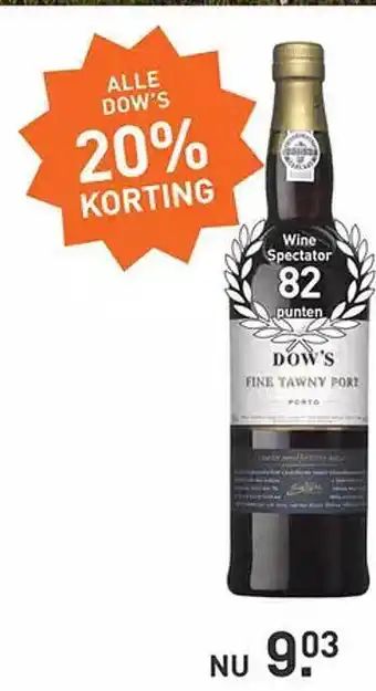 Gall & Gall Dow's fine tawny port porto aanbieding