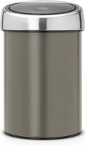 Bol.com Brabantia touch bin prullenbak - 3 l - platinum / matt steel deksel aanbieding