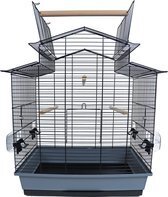 Bol.com Interzoo - vogelkooi - iza 3 cabrio - kleur: zwart/grijs - afmetingen: 585×385×65/76 cm. aanbieding