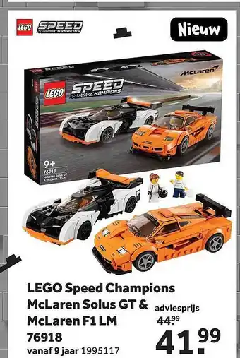 Intertoys Lego speed champions mclaren solus gt & mclaren f1 lm 76918 aanbieding