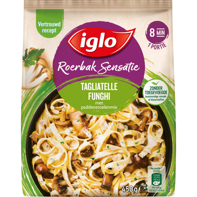 Iglo roerbaksensatie tagliatelle funghi aanbieding bij Albert Heijn