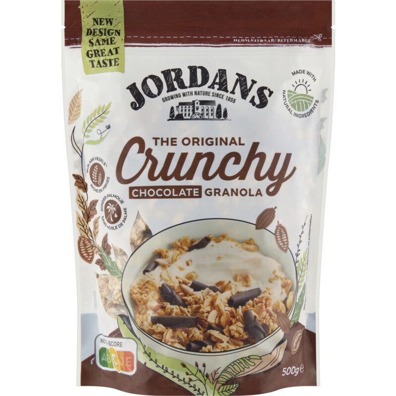 Jordans crunchy granola chocolate aanbieding bij Albert Heijn