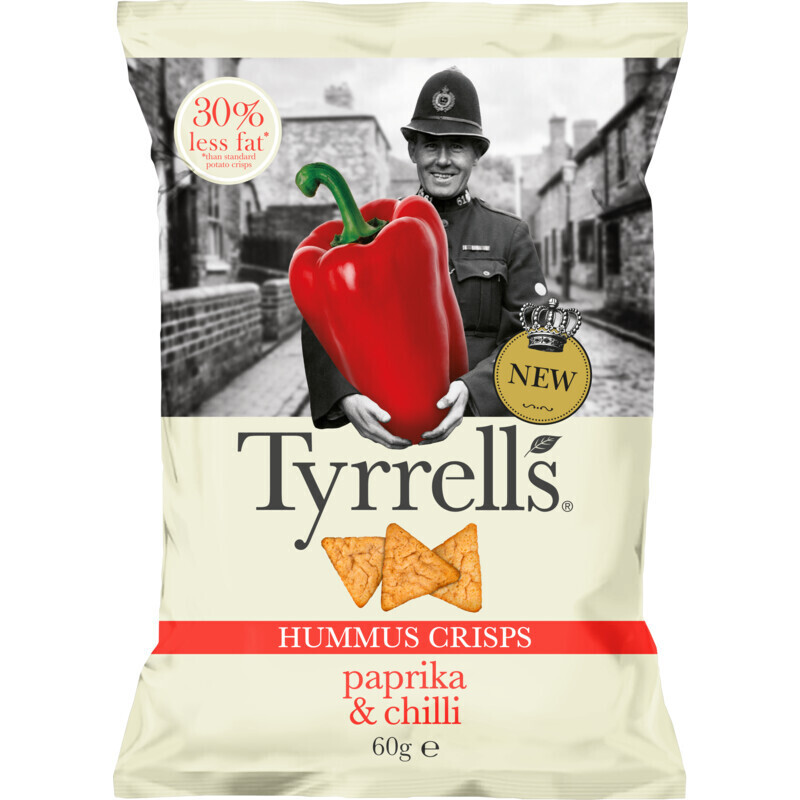 Tyrrells hummus crisps paprika & chilli aanbieding bij Albert Heijn
