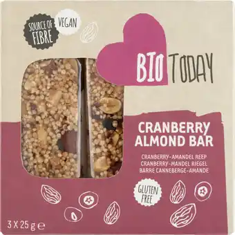 Albert Heijn Biotoday cranberry-amandel reep aanbieding