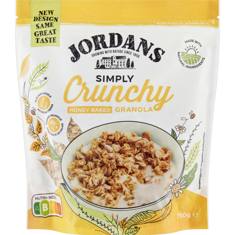 Jordans crunchy granola simply aanbieding bij Albert Heijn