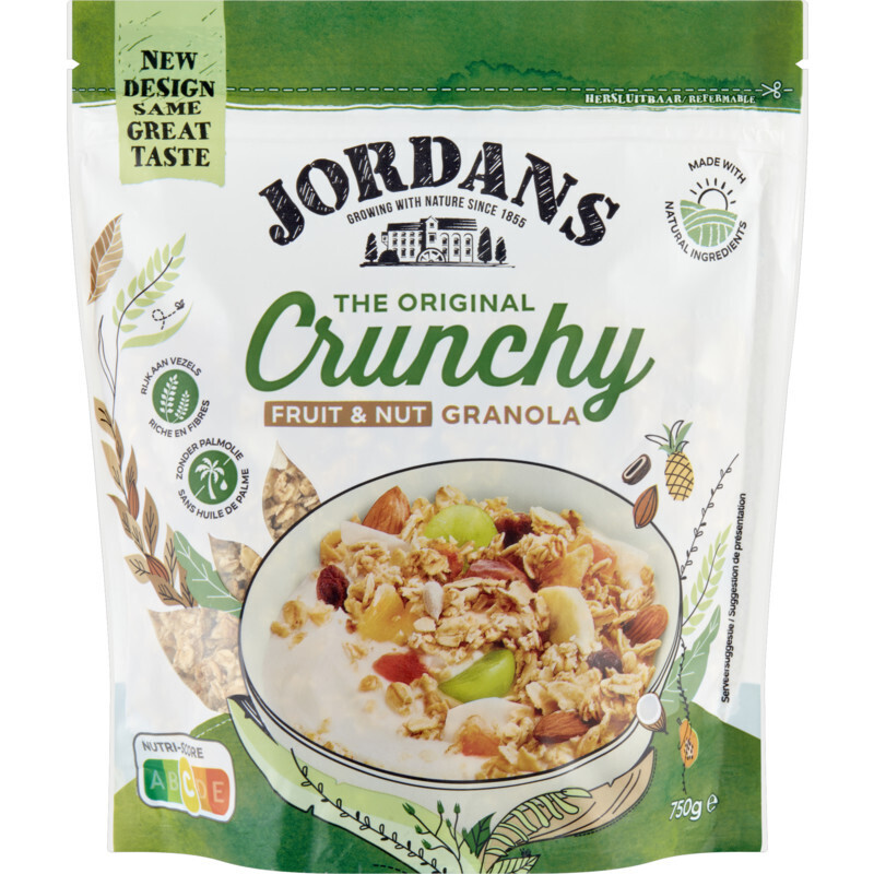 Jordans crunchy granola fruit & nut aanbieding bij Albert Heijn