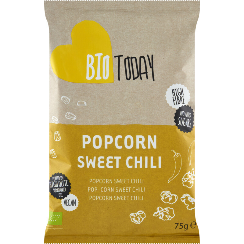 Biotoday popcorn sweet chili aanbieding bij Albert Heijn