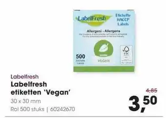 HANOS Labelfresh labelfresh etiketten 'vegan' aanbieding