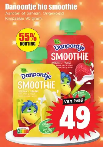 Dirk Danoontje bio smoothie 90g aanbieding