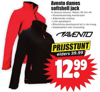 Dirk Avento dames softshell jack aanbieding