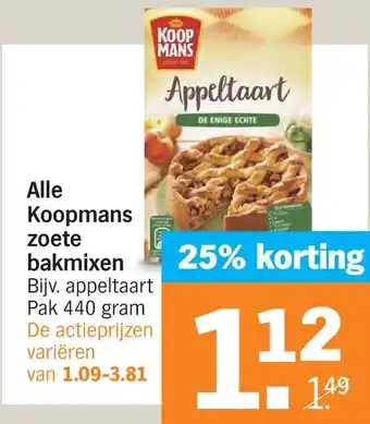 Albert Heijn Alle koopmans zoete bakmixen aanbieding