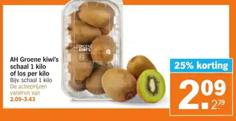 Albert Heijn AH groene kiwi's schaal 1 kilo of los per kilo aanbieding