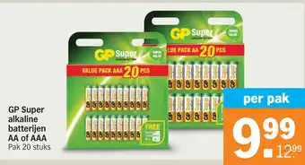 Albert Heijn Gp super alkaline batterijen aa of aaa aanbieding