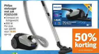 Albert Heijn Philips stofzuiger 900 W met zak FC8253/09 aanbieding