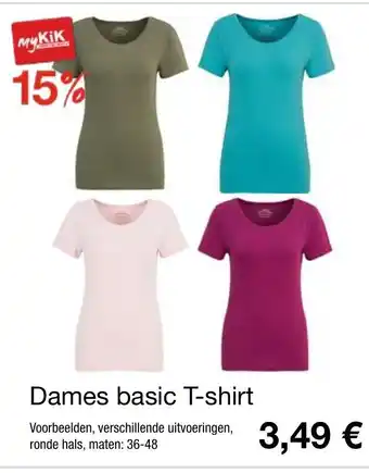 Kik Dames basic T-shirt aanbieding