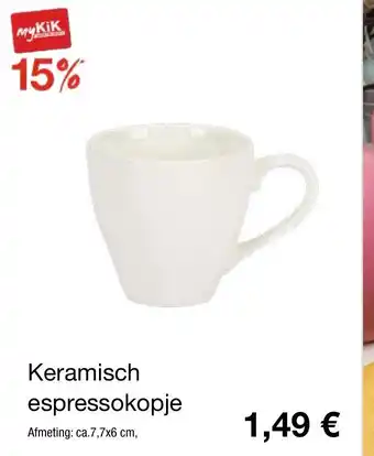 Kik Keramisch espressokopje 7,7x6 cm aanbieding