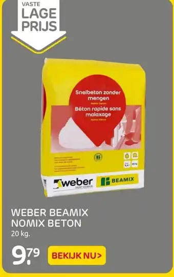 Praxis Weber beamix nomix beton 20 kg aanbieding